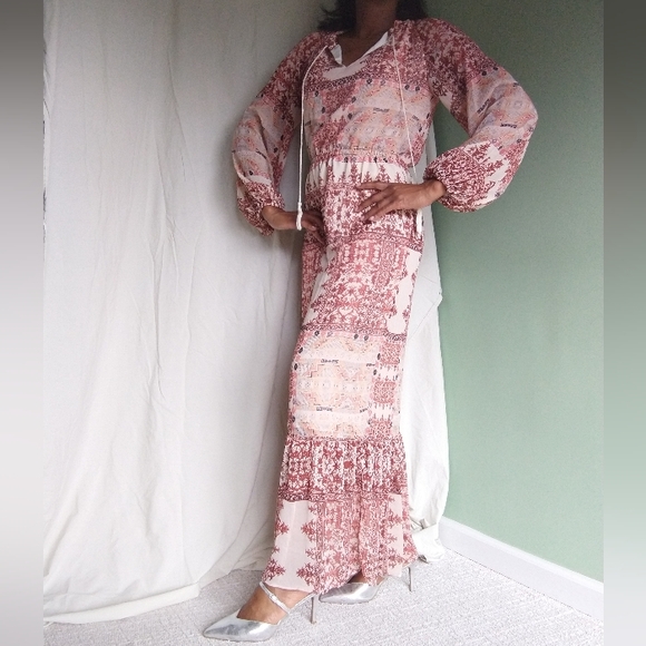 Women's Mossimo supply co. cream pink printed dress - Picture 4 of 10